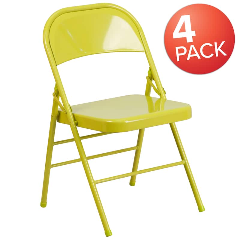 4 Pack Triple Braced & Double Hinged Folding Chair