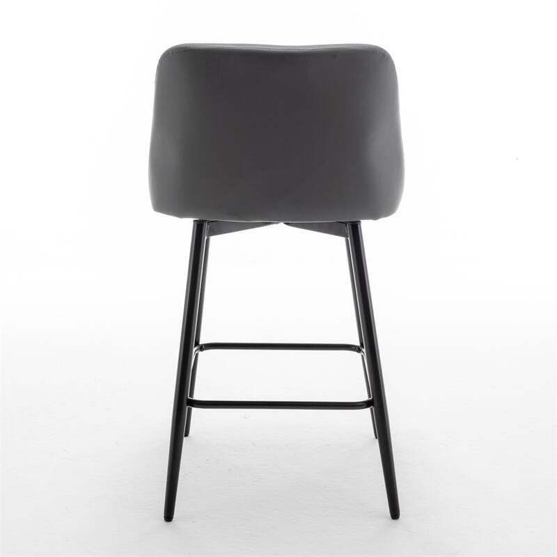 Counter Height Swivel Bar Stools Set of 2 with Back and Metal Legs
