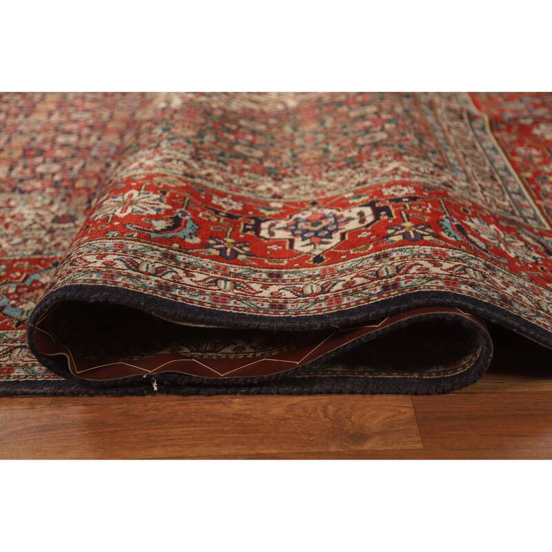 Vegetable Dye Tabriz Persian Vintage Rug Handmade Wool Carpet - 9'11" x 13'1"