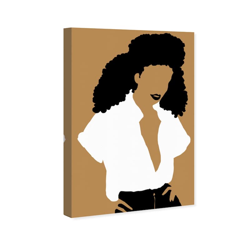 Wynwood Studio Canvas Fashion and Glam Glorious Her Brown and Ochre Modern & Contemporary Wall Art Canvas Print