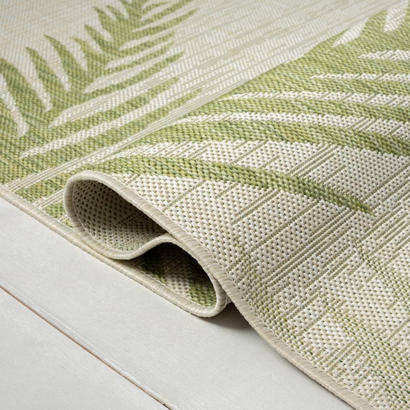 Sevita Callie Coastal Palm Fronds Tropical Indoor/Outdoor Area Rug