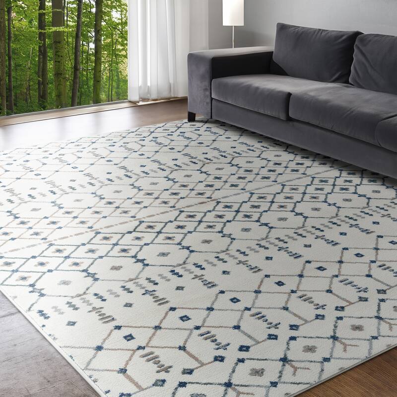 Carrington Transitional Geometric Indoor Area Rug - 7'6'' x 9'10'' - Cream