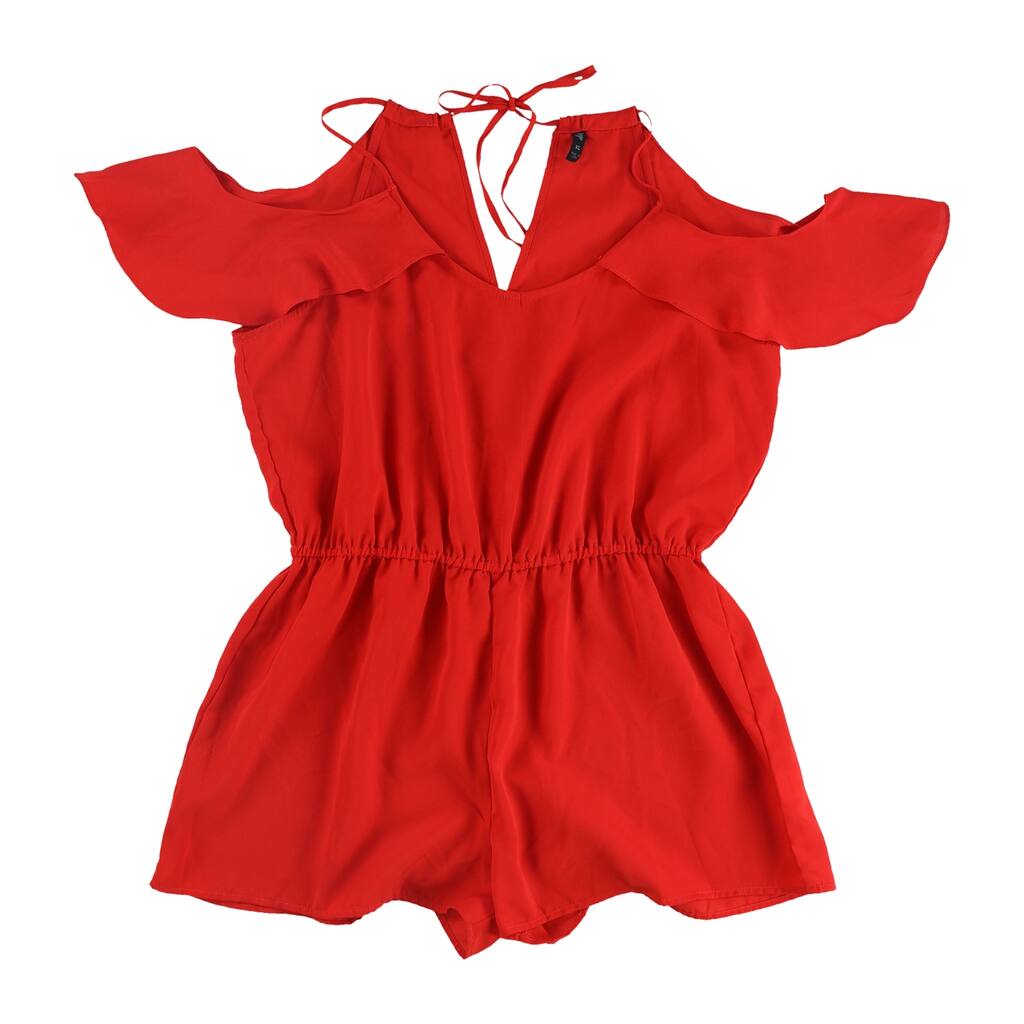 Be Bop Womens Scoop Neck Romper Jumpsuit,, Red, X-Large