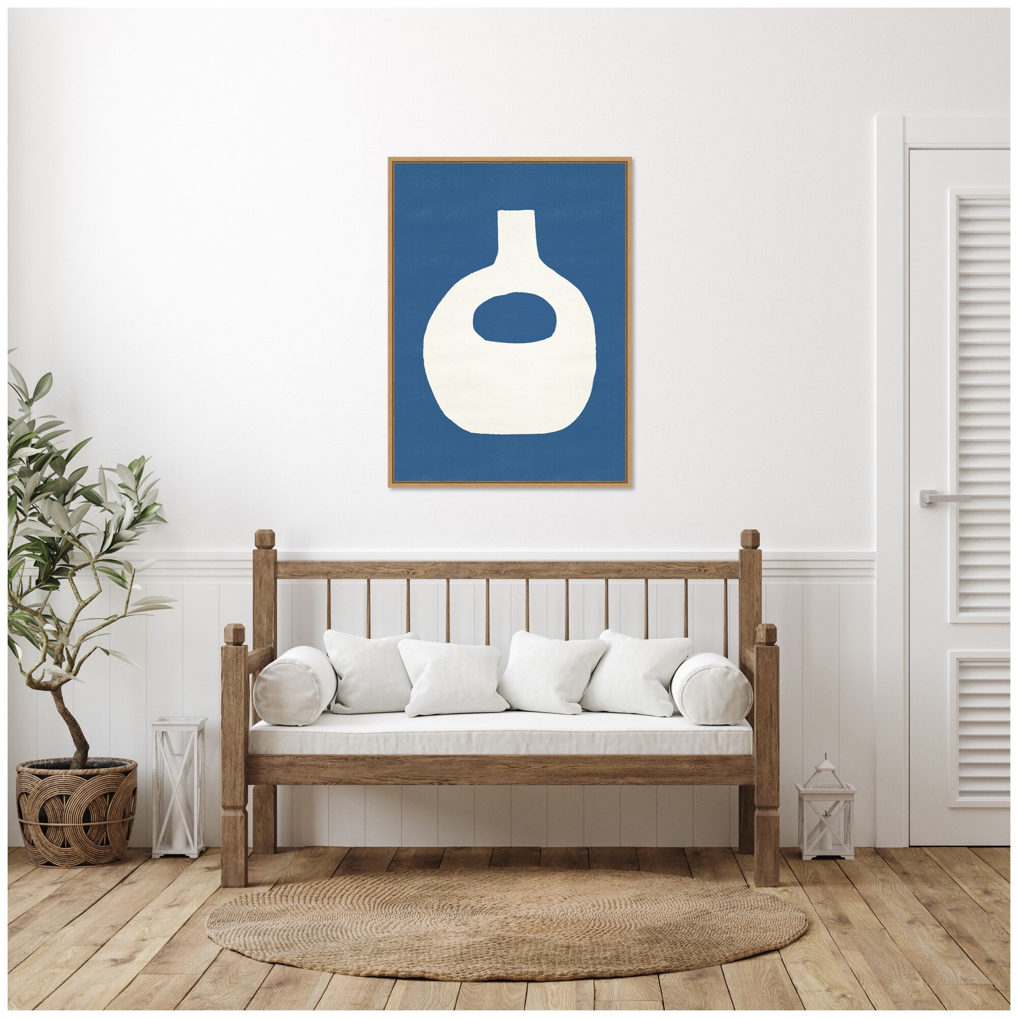 ゼニス新作モデル Kate and Laurel Sylvie Ceramic Blue Beige 3 Framed Canvas by 語学・辞書・学習参考書