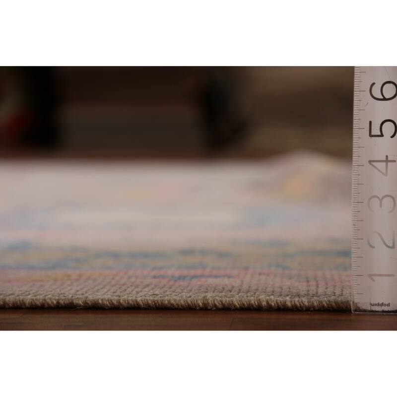 Hand Knotted Oriental 100% Wool Carpet Transitional All-Over Brown Oushak Area Rug - 11' 3'' X 8' 8''