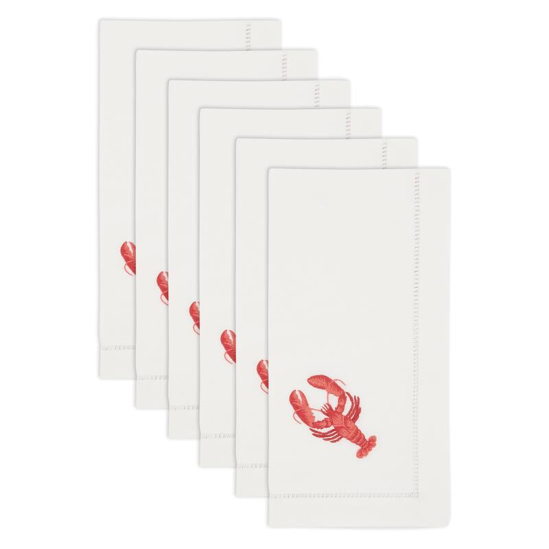 Ocean Treasures Embroidered Lobster Napkin (Set of 6) - 20"x20"