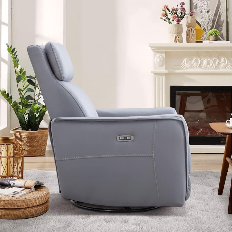 32.3'' Wide Power Swivel Rocker Recliner Chairwith USB Ports