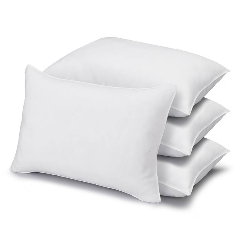 Ella Jayne Overstuffed Plush Allergy Resistant Gel Filled Side/Back Sleeper Pillow, Set of 4