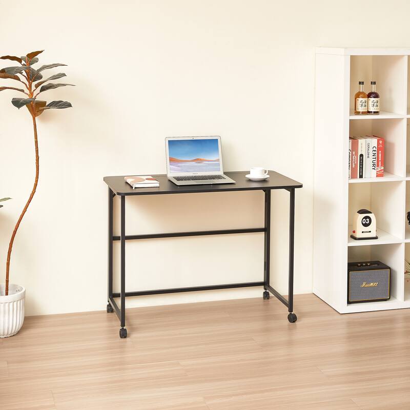 39.37 Inches Writing Computer Desk in Study, Home Office Foldable Office Desk
