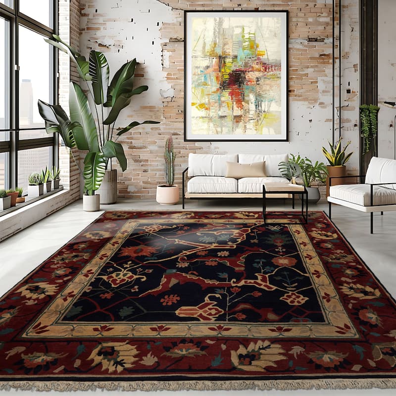 8'3''x10'3'' Hand Knotted Wool Navy Tibetan Crafts Pile Tufenkian Rug - 8' 3'' x 10' 3''