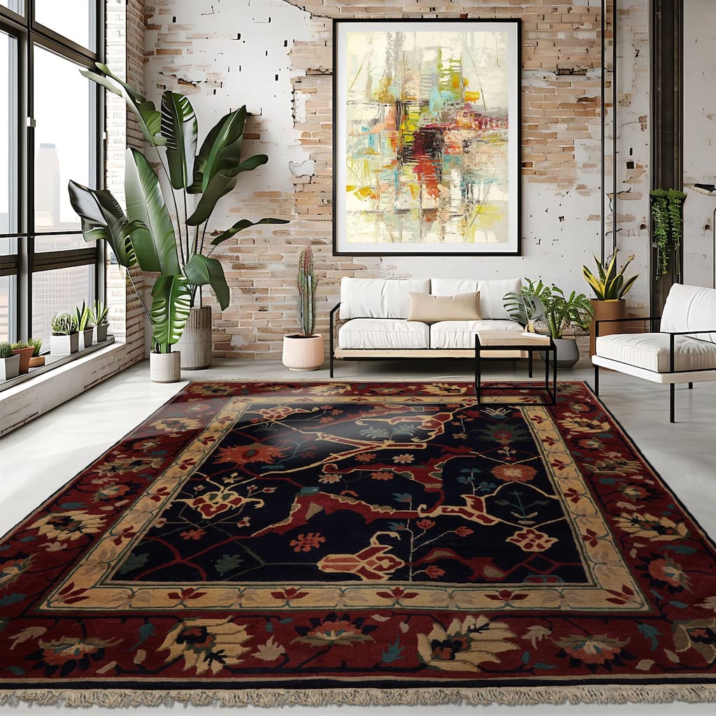 8'3''x10'3'' Hand Knotted Wool Navy Tibetan Crafts Pile Tufenkian Rug - 8' 3'' x 10' 3''