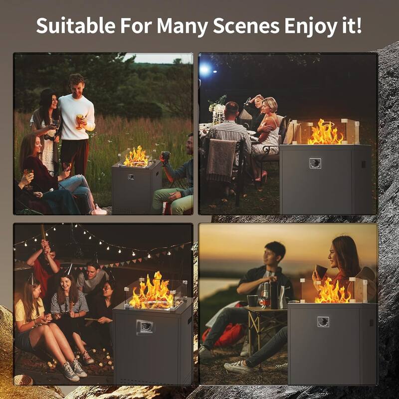 50000BTU Multi-functional Outdoor Fire Pit with Efficient Heating Performance and Easy Assembly, Flexible Flame Control