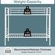 preview thumbnail 19 of 28, Twin over Twin Metal Bunk Bed with Safety Guardrails