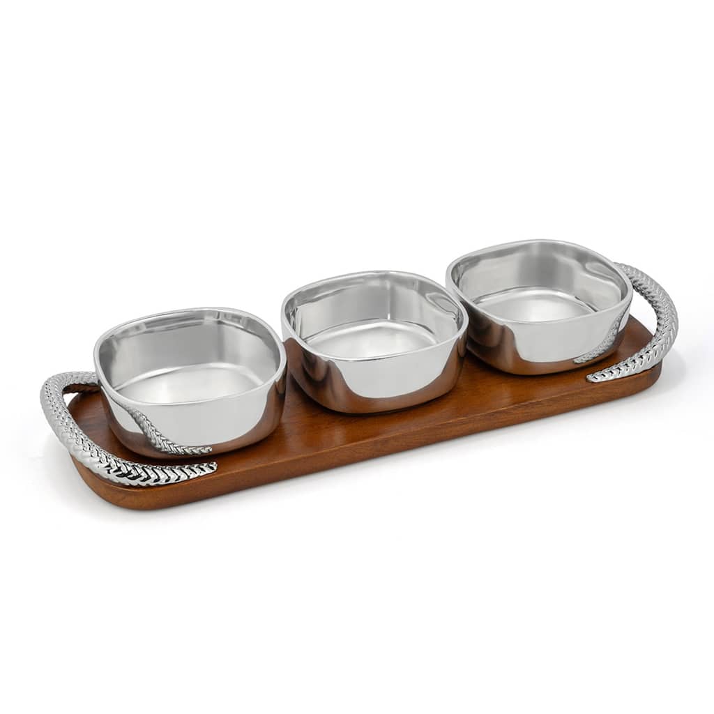 Nambe Braid Condiment Trio