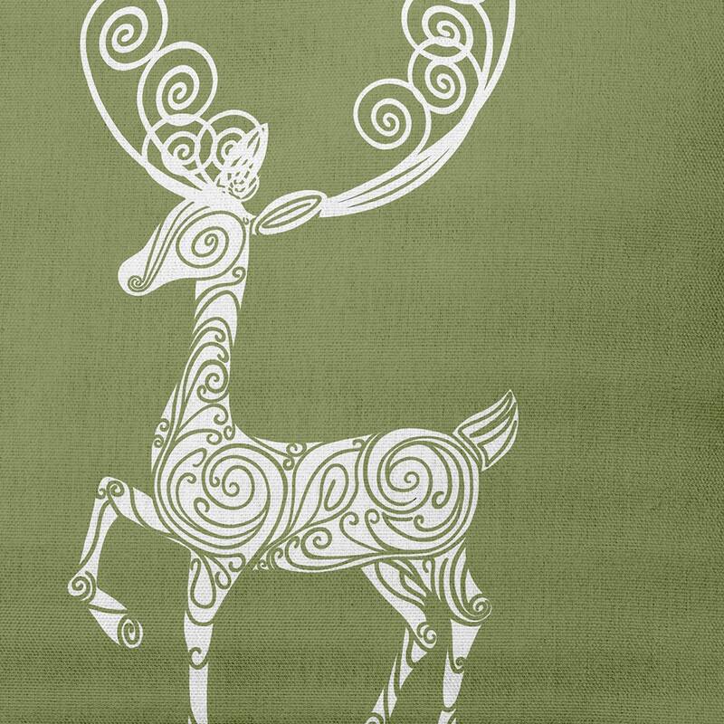 Fancy Christmas Reindeer Decorative Throw Pillow