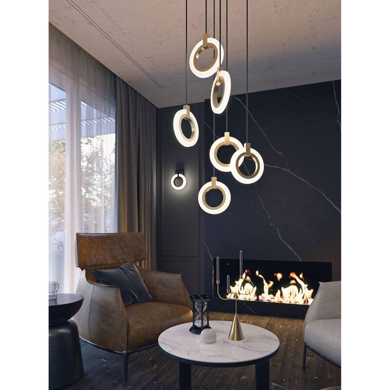 AFX HLOP08LAJUDRND6 Halo 18" Wide LED Multi Light Pendant