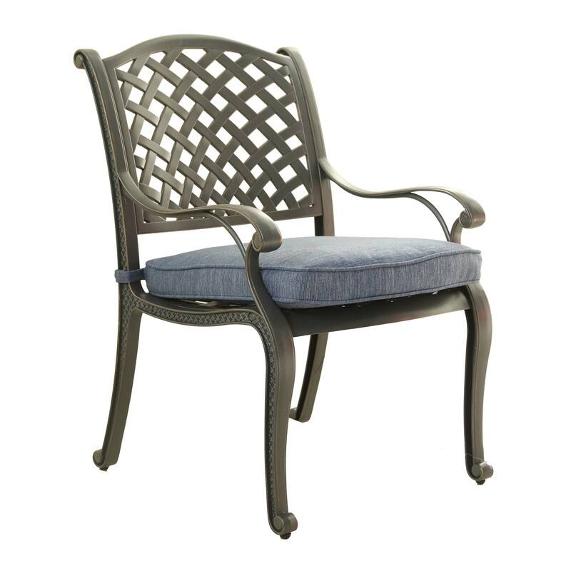 Ventura Cast Aluminum Dining Arm Chair with Cushion
