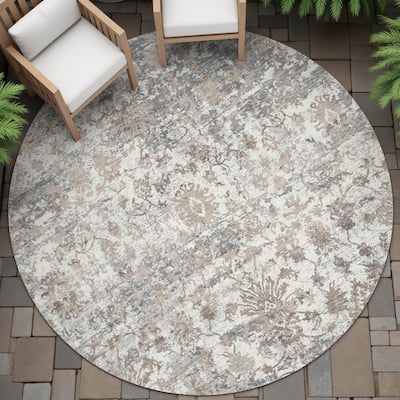 Machine Washable Indoor/Outdoor Vintage Traditional Chantille Rug