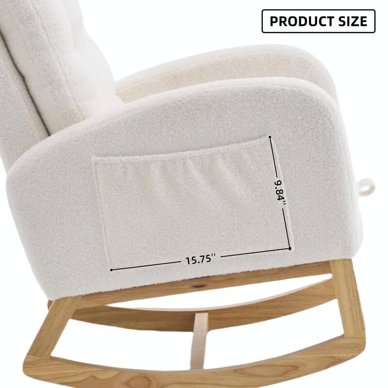 Nursery Rocking Chair - 39.76" Tall with Flip-Down Ottoman