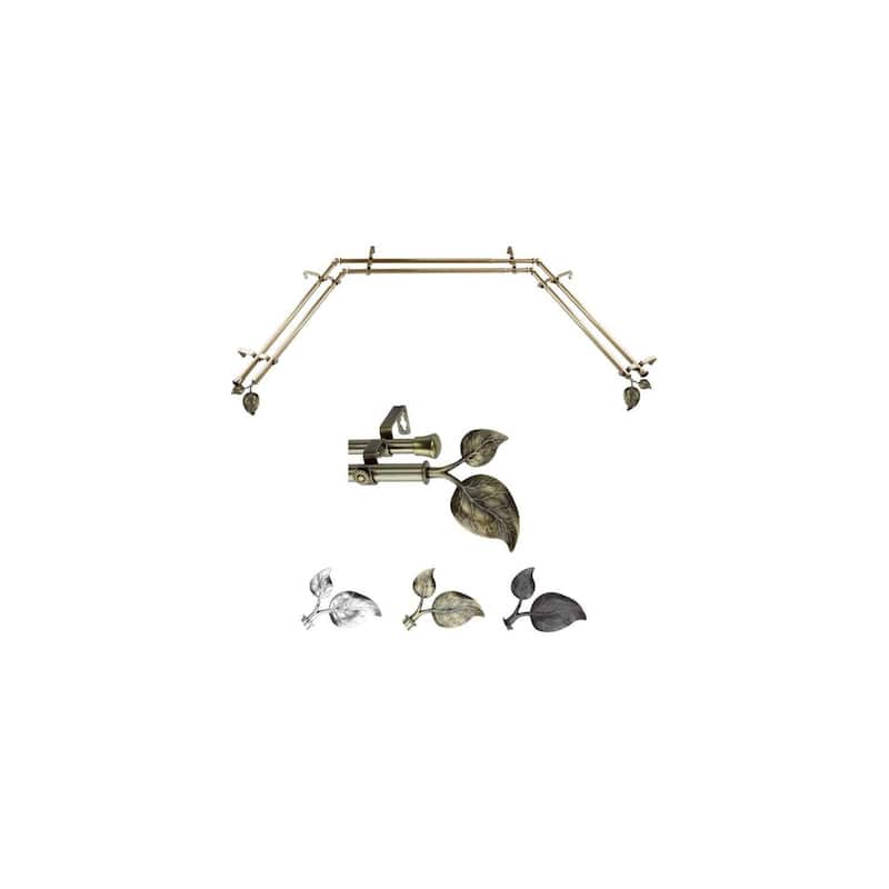 African Curtain Rods & Hardware Set - Adjustable Antique Brass Rods with Unique Finials - 20-72" Wide - M