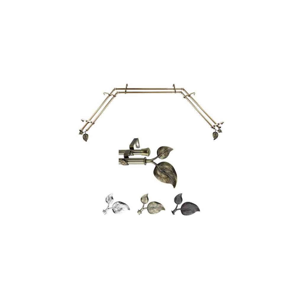 African Curtain Rods & Hardware Set - Adjustable Antique Brass Rods with Unique Finials - 20-72" Wide - M