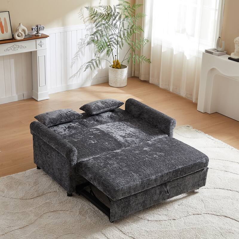 Versatile 2-in-1 Sofa Bed Comfortable Seating with Storage Bag, Sleeper Sofa Couch Loveseat with Pull Out Bed