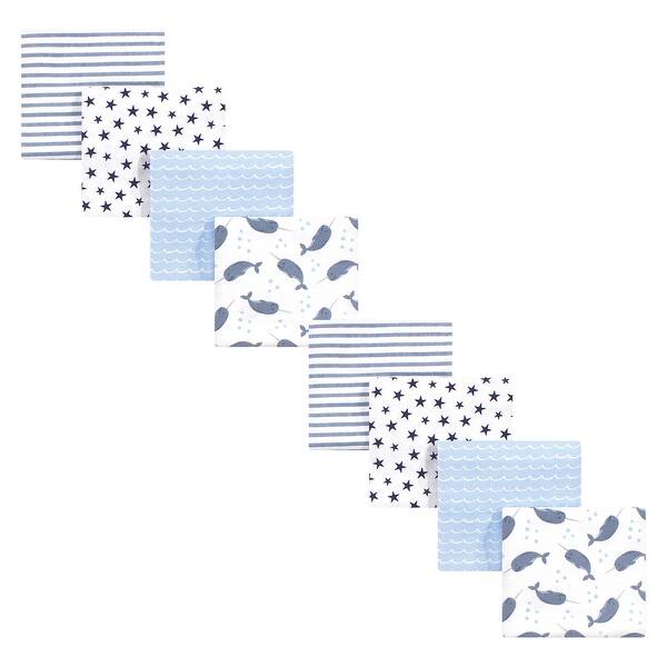 slide 1 of 1, Hudson Baby Infant Boy Cotton Flannel Receiving Blankets Bundle Set, Narwhal, One Size - Narwhal - One Size One Size - Narwhal