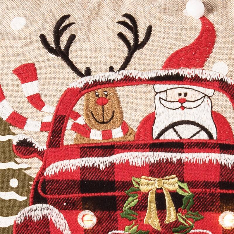 Christmas Road Trip Friends LED Pillow