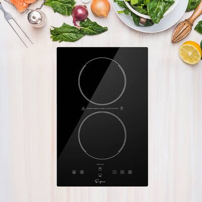 Portable 13.4 in. Electric Modular Induction Cooktop Smooth Surface in Black with 2 of Elements - 13.4"