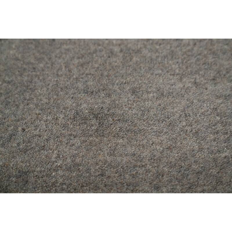 Hand Knotted Oriental 100% Wool Carpet Tribal Solid Greys & Charcoal Gabbeh Area Rug - 12' 4'' X 9' 0''