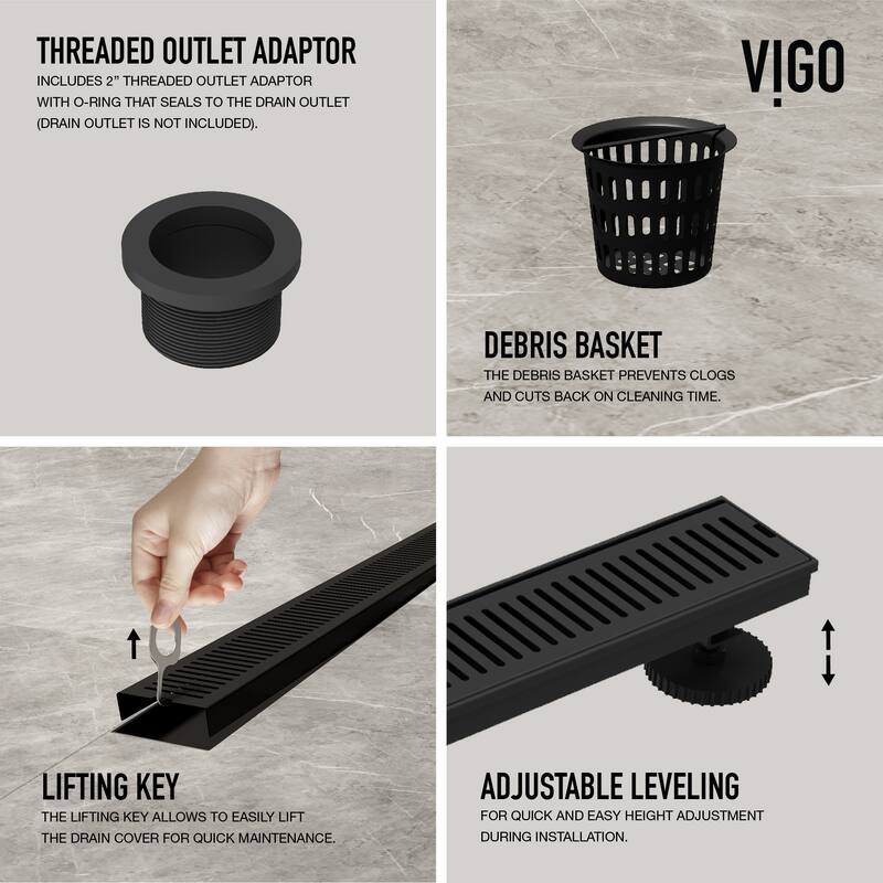 VIGO Elan Linear Shower Drain