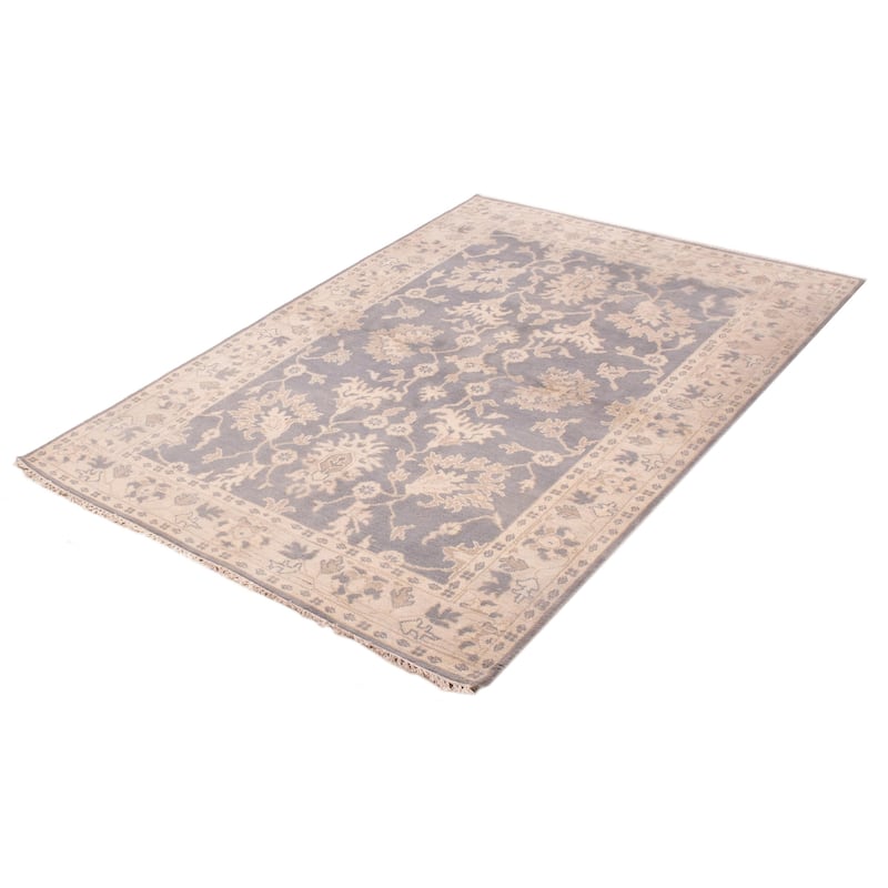 ECARPETGALLERY Hand-knotted Royal Oushak Grey Wool Rug - 5'3 x 8'11