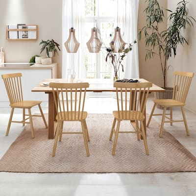 LUE BONA Windsor Solid Wood Dining Chairs For Kitchen And Dining Room Set of 4 - 18.1"D x 18.1"W x 35.1"H
