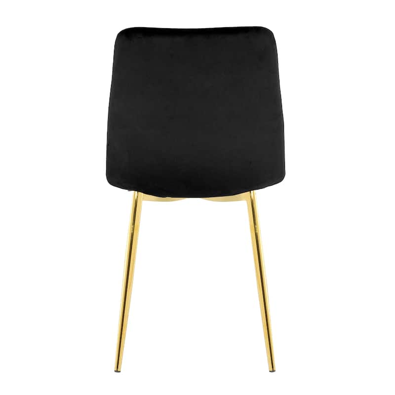 Modern Light Luxury Flannelette Dining Chair with Gold Metal Legs(set of 4)