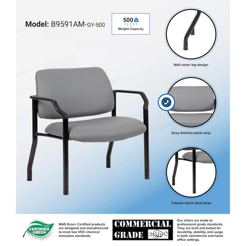 Boss Office Products Big and Tall Antimicrobial Guest Chair