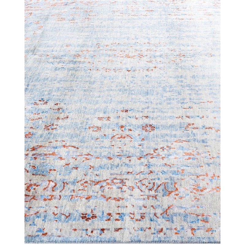 Ikat One-of-a-Kind Hand-Knotted Area Rug, Blue - 8' 1" x 9' 9"