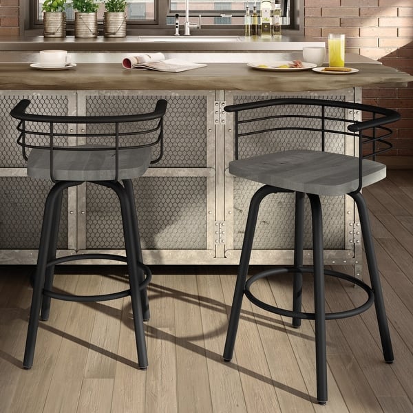 Amisco Brisk Swivel Counter Stool With Distressed Wood Seat Overstock 20009777