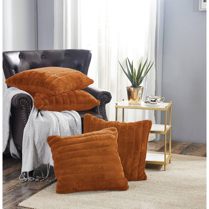 Supermink Soft Solid Throw Pillow Covers Set of 4, NO INSERT