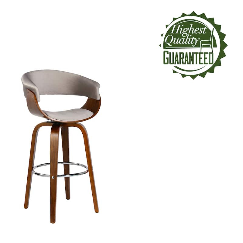 Porthos Home Axel Swivel Bar Stool, Suede Upholstery, Beechwood Legs