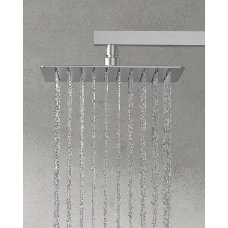 GRANDJOY 10 Inch Rainfall Shower System Pressure Balanced Shower Head with 3-Function Handheld Spray