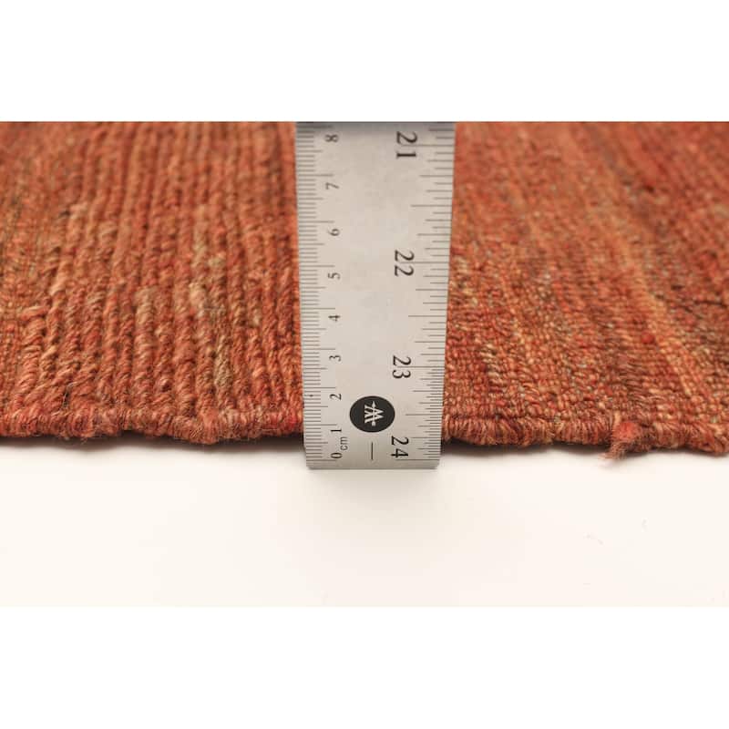 ECARPETGALLERY Flat-Weave Natural Copper Wool Tapestry Kilim - 5'1 x 6'10