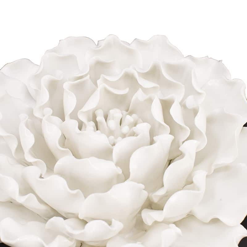 Modern Porcelain Flowers Sculpture Wall Decor Hanging Wall Decor, for Girls Room Hallway Farmhouse Home Decor