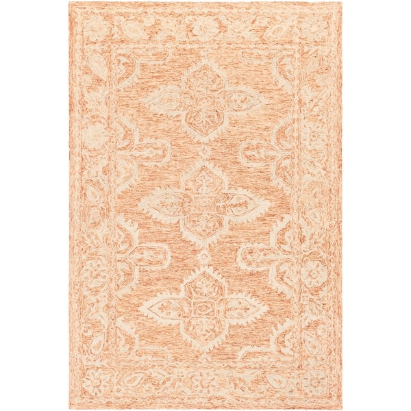 6 X 9 Brown And Beige Persian Floral Patterned Rectangular Hand Tufted Area Rug 6 Footx9 Foot Overstock 28689794