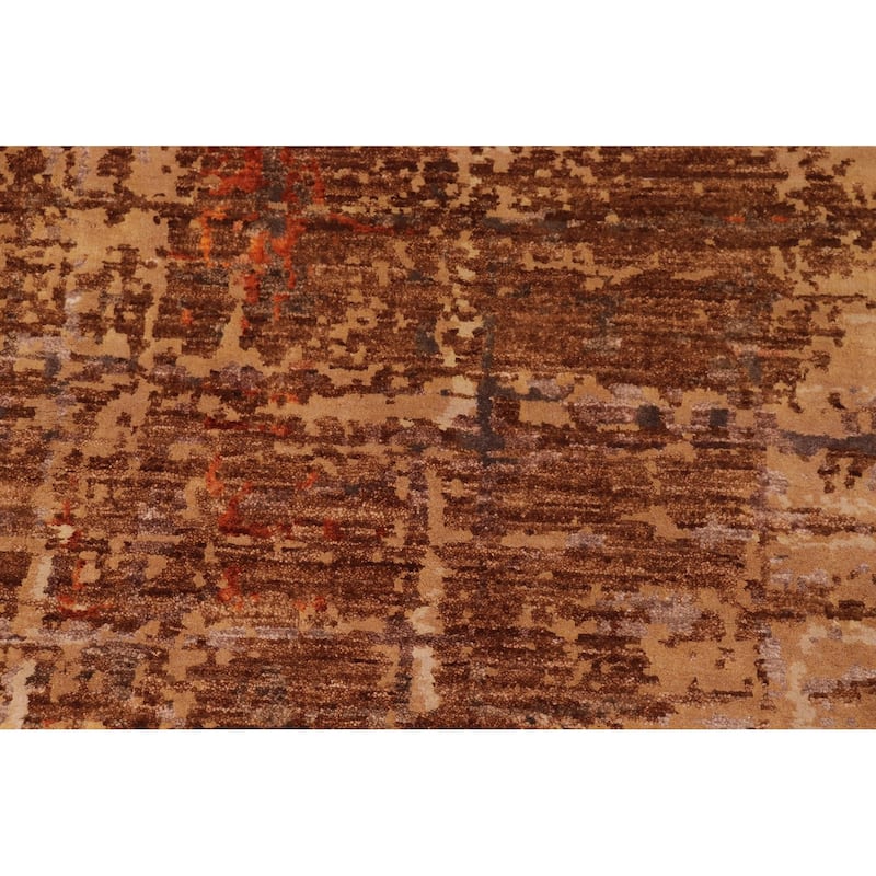 Eclectic Ziegler Cullen Rust Brown Wool&Silk Rug - 9'10'' x 14'2''