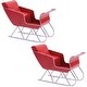 preview thumbnail 1 of 0, Sleigh (Set of 2) 12"L x 8"H Metal - 12" x 4.75" x 8" Red, Silver