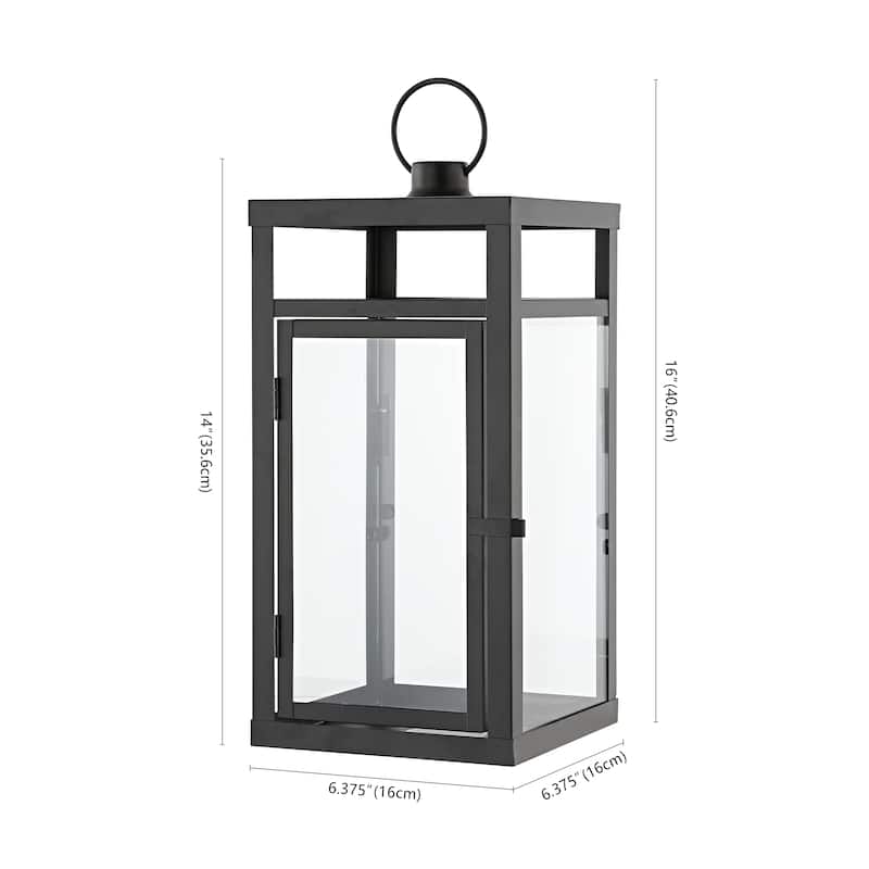 SAFAVIEH Lighting Blair Outdoor Lantern - 6" W x 6" D x 16" H - 6Wx6Dx16H