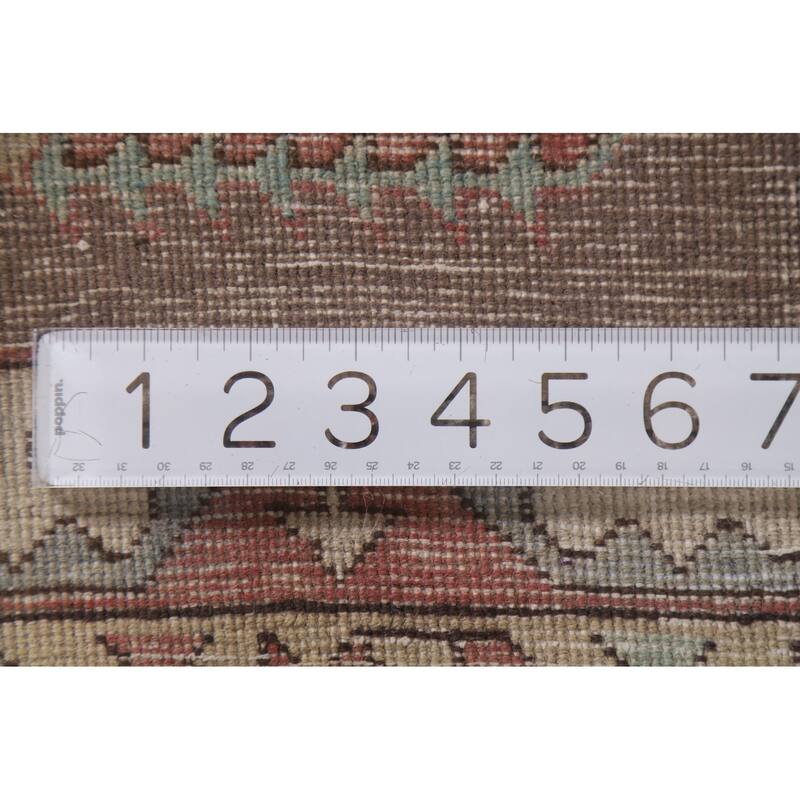 Hand Knotted Oriental 100% Wool Carpet Traditional Tribal Brown Ardebil Runner Rug - 10' 3'' X 4' 3''