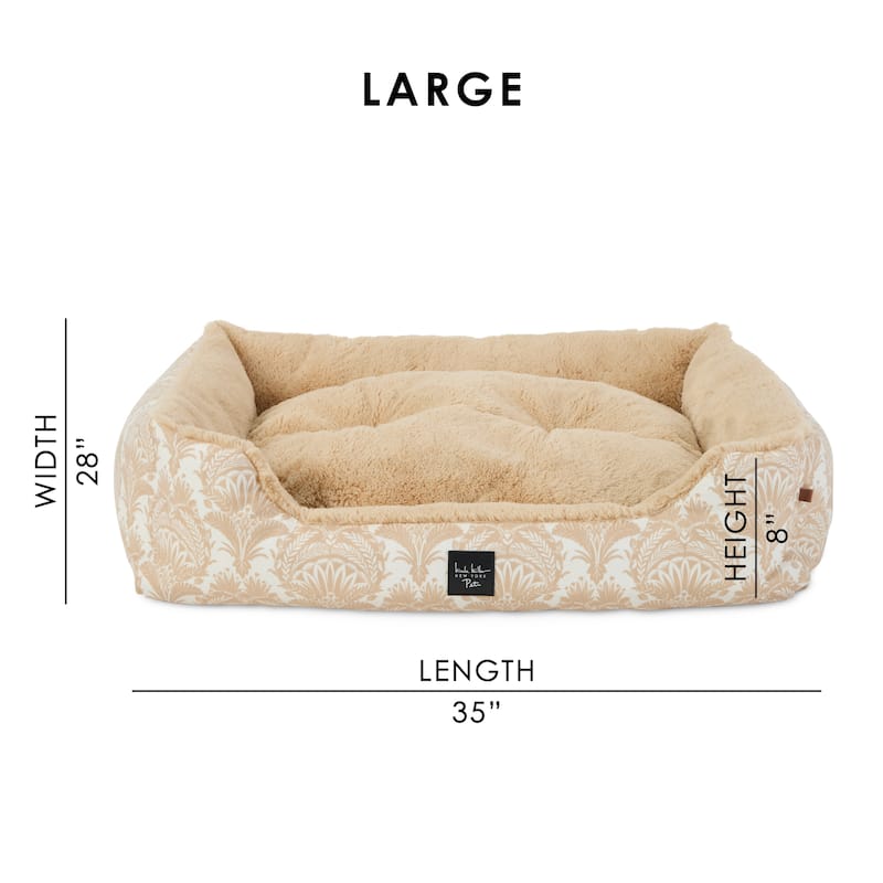 NICOLE MILLER NEW YORK PET Mod Damask Plushy Bolster Cozy & Calming Pet