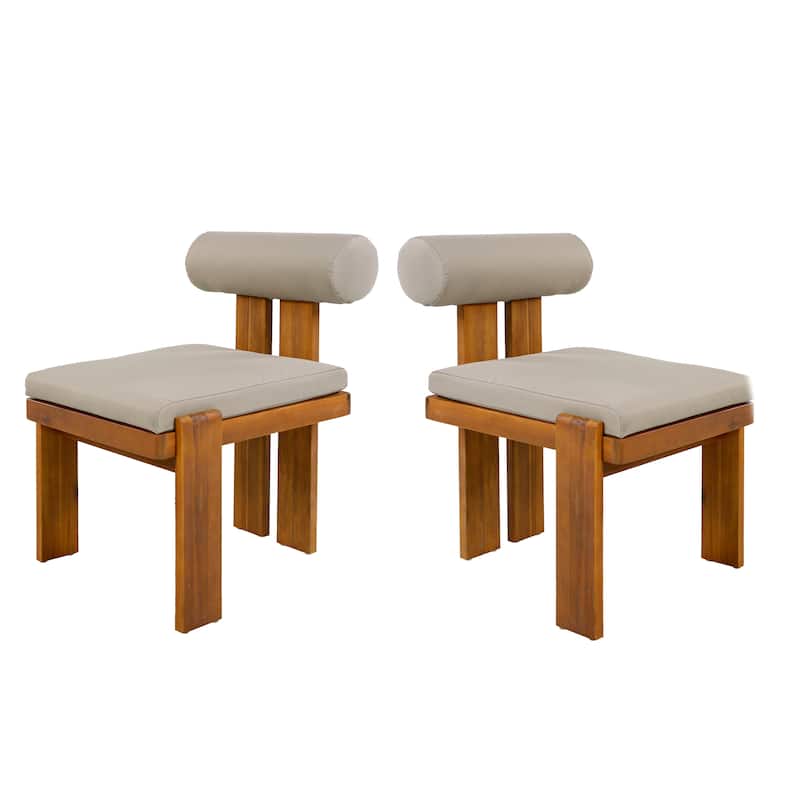 Christopher Knight Home - Ardena Modern Solid Wood Outdoor Dining Set with Round Back Cushioned Chairs