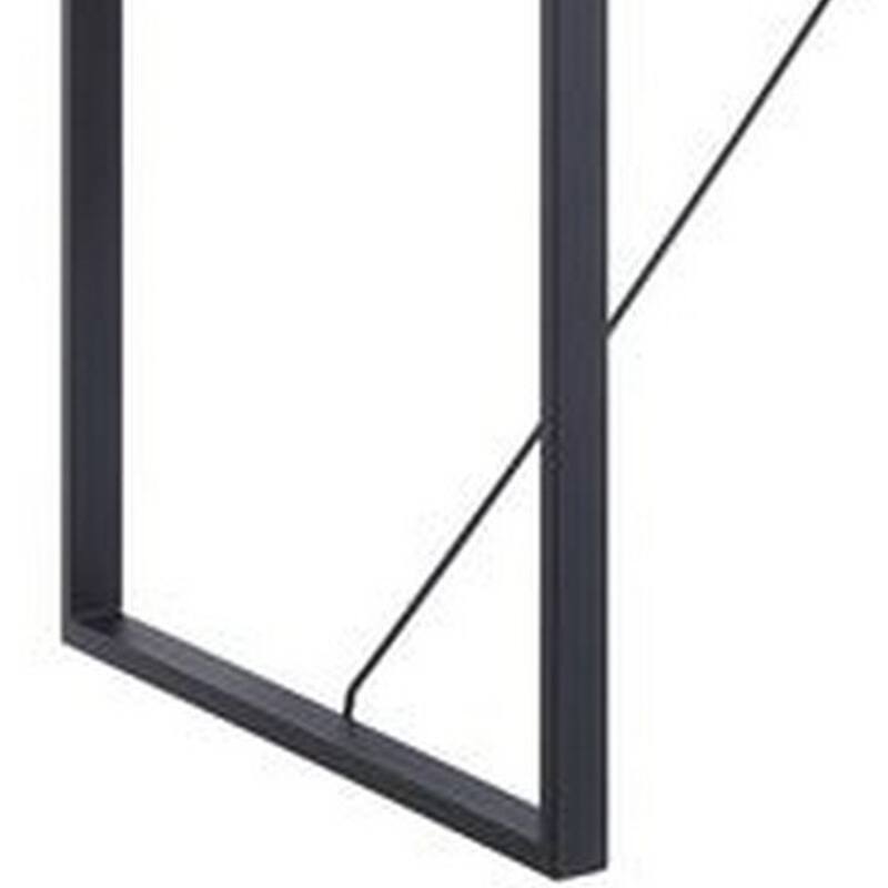 Dining Table with Rectangular Metal Inserted Top and Sled Base, Gray